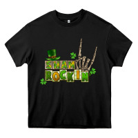 Black Sham rockin skeleton hand St. Patrick's Heavy Core Tee - CowGirlArtShop