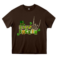 Chocolate Brown Sham rockin skeleton hand St. Patrick's Heavy Core Tee - CowGirlArtShop