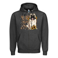 Charcoal Heather life is better with a pug Zipper Hoodie - JahusDesignShop