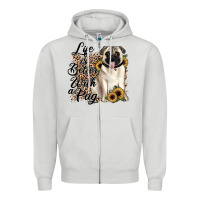 Dove Grey life is better with a pug Zipper Hoodie - JahusDesignShop