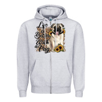 Heather Grey life is better with a pug Zipper Hoodie - JahusDesignShop