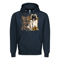 Navy life is better with a pug Zipper Hoodie - JahusDesignShop