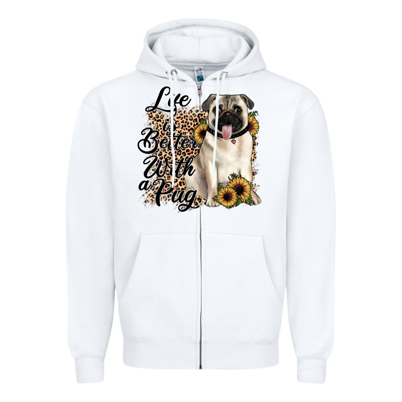 Life Is Better With A Pug Zipper Hoodie by JahusDesignShop | Teevron