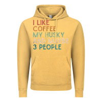 Vintage Mustard siberian husky dog i like coffee my husky and maybe 3 people vintage d Vintage Hoodie - linhVisuals