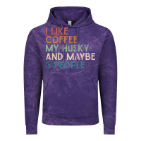Cloud Purple siberian husky dog i like coffee my husky and maybe 3 people vintage d Vintage Hoodie - linhVisuals