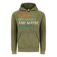 Vintage Olive siberian husky dog i like coffee my husky and maybe 3 people vintage d Vintage Hoodie - linhVisuals