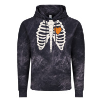 Cloud Black skeleton rib case orange pumpkin heart vintage halloween anatomy costu Vintage Hoodie - linhVisuals