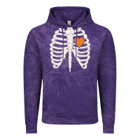 Cloud Purple skeleton rib case orange pumpkin heart vintage halloween anatomy costu Vintage Hoodie - linhVisuals