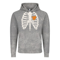 Cloud Rock skeleton rib case orange pumpkin heart vintage halloween anatomy costu Vintage Hoodie - linhVisuals