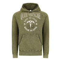 Vintage Olive ‘Qüëënsrÿche Live To ock Vintage Hoodie - linhVisuals