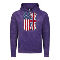 Cloud Purple united states with united kingdom flag mix us and uk union jack Vintage Hoodie - linhVisuals