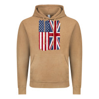 Vintage Camel united states with united kingdom flag mix us and uk union jack Vintage Hoodie - linhVisuals