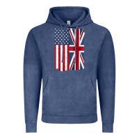 United States With United Kingdom Flag Mix Us And Uk Union Jack Vintage Hoodie | Teevron