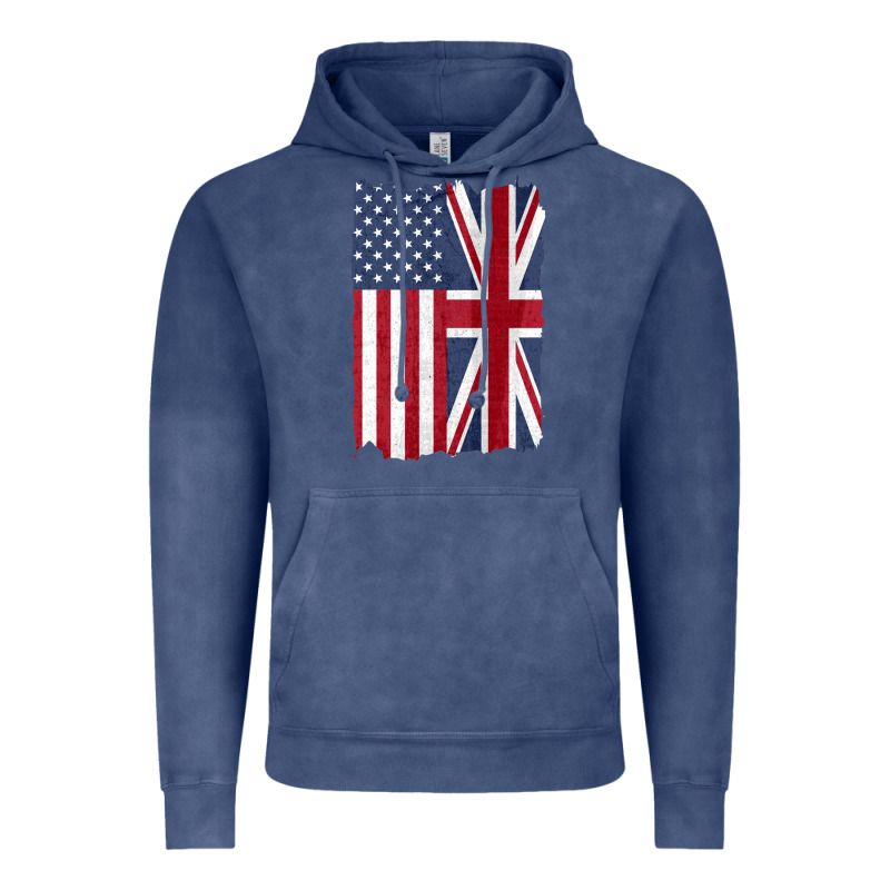United States With United Kingdom Flag Mix Us And Uk Union Jack Vintage Hoodie by linhVisuals | Teevron