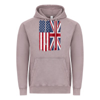 Vintage Zinc united states with united kingdom flag mix us and uk union jack Vintage Hoodie - linhVisuals