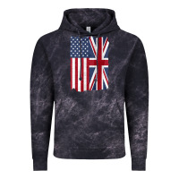 Cloud Black united states with united kingdom flag mix us and uk union jack Vintage Hoodie - linhVisuals