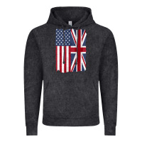 Vintage Black united states with united kingdom flag mix us and uk union jack Vintage Hoodie - linhVisuals