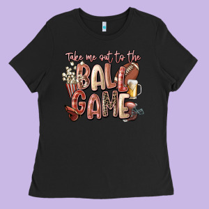 Take Me Out To The Ball Game Ladies Tee Designed By Fadigitalartstudio