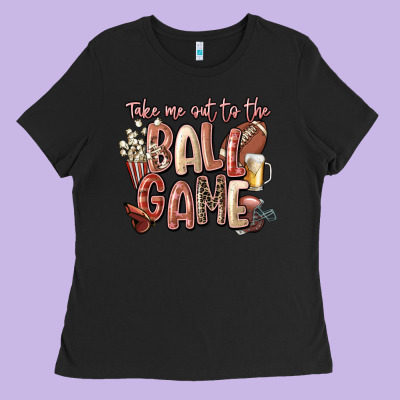 Take Me Out To The Ball Game Ladies Tee Designed By Fadigitalartstudio
