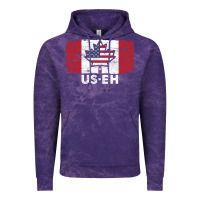 Cloud Purple us eh american canadian flag canada day leaf with usa flag inside Vintage Hoodie - linhVisuals