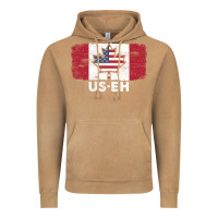 Vintage Camel us eh american canadian flag canada day leaf with usa flag inside Vintage Hoodie - linhVisuals