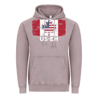 Vintage Zinc us eh american canadian flag canada day leaf with usa flag inside Vintage Hoodie - linhVisuals