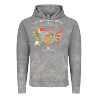 Cloud Rock us national parks map colorful with all 59 national parks Vintage Hoodie - linhVisuals