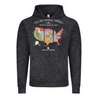 Vintage Black us national parks map colorful with all 59 national parks Vintage Hoodie - linhVisuals
