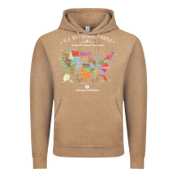 Vintage Coffee us national parks map colorful with all 59 national parks Vintage Hoodie - linhVisuals