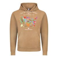 Vintage Camel us national parks map colorful with all 59 national parks Vintage Hoodie - linhVisuals