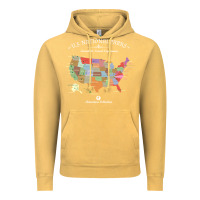 Vintage Mustard us national parks map colorful with all 59 national parks Vintage Hoodie - linhVisuals