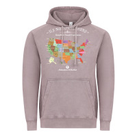 Vintage Zinc us national parks map colorful with all 59 national parks Vintage Hoodie - linhVisuals