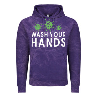 Cloud Purple wash your hands green germs graphic Vintage Hoodie - linhVisuals