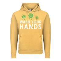 Vintage Mustard wash your hands green germs graphic Vintage Hoodie - linhVisuals
