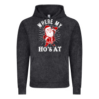 Where My Ho's At Funny Santa Christmas Pun Naughty Xmas Humor Gift Vintage Hoodie | Teevron