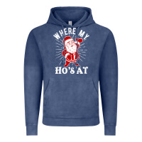 Vintage Denim where my ho's at funny santa christmas pun naughty xmas humor gift Vintage Hoodie - linhVisuals