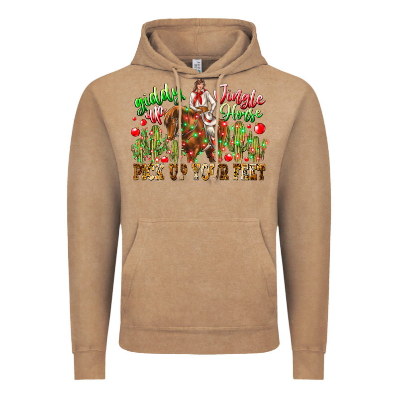 Giddy Up Jingle Horse Pick Up Your Feet Vintage Hoodie by CowhideDigitalArt | Teevron