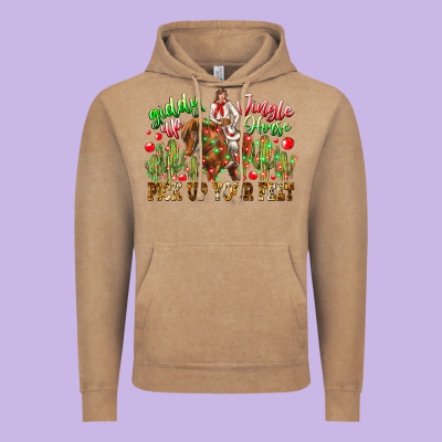 Giddy Up Jingle Horse Pick Up Your Feet Vintage Hoodie Designed By Cowhidedigitalart