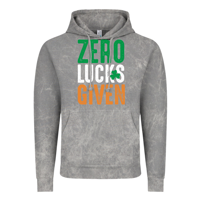 Zero Lucks Given Funny St Patricks Day Joke Quote Lucky Shamrock Irela Vintage Hoodie by linhVisuals | Teevron