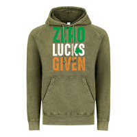 Vintage Olive zero lucks given funny st patricks day joke quote lucky shamrock irela Vintage Hoodie - linhVisuals