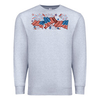 Heather Grey fourth of july american flag Premium Sweatshirt - RanaPortraitStore