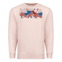 Pale Pink fourth of july american flag Premium Sweatshirt - RanaPortraitStore