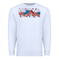 White fourth of july american flag Premium Sweatshirt - RanaPortraitStore