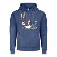 Vintage Denim funny rabbit 3 Vintage Hoodie - linhVisuals