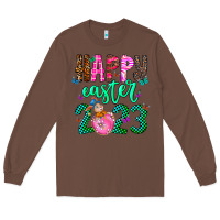 Chestnut Happy Easter Long Sleeve Tee - CowhideDigitalArt