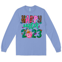 Colony Blue Happy Easter Long Sleeve Tee - CowhideDigitalArt