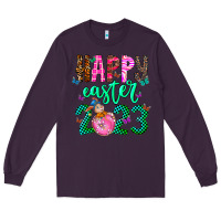 Plum Happy Easter Long Sleeve Tee - CowhideDigitalArt