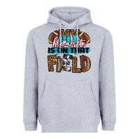 Heather Grey my heart is on that field football Heavyweight Hoodie - RanaPortraitStore