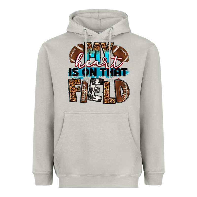 My Heart Is On That Field Football Heavyweight Hoodie by RanaPortraitStore | Teevron