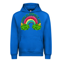 Cobalt Happy St. Patrick's Day Rainbow And Shamrock Urban Hoodie - RanaPortraitStore